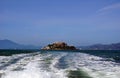 Sailing away from the island of Alcatraz