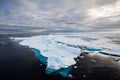 Sailing through the blue sea ice of the Arctic in summer