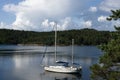 Sailing boat at anchor. Norway.