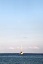 Sailing boat at anchor, space for text on top Royalty Free Stock Photo