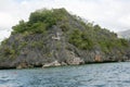 Sailing on a boat in the bay of coron, Philippine islands