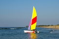 Sailing boat at beach.