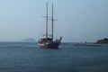 Sailing boat on the beach of Athens