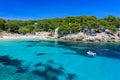 Sailing boat at cala Ratjada, Mallorca - beautiful beach and coast