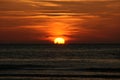 Sailing boat captured in sunset at Vlieland