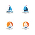 Sailing boat, Daily cruises, sea travel, vector logo-icon