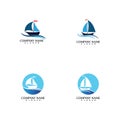 Sailing boat, Daily cruises, sea travel, vector logo-icon