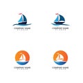 Sailing boat, Daily cruises, sea travel, vector logo-icon Royalty Free Stock Photo