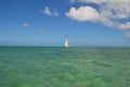 Sailing Boat with Crystal Clear Caribbean Waters Royalty Free Stock Photo