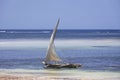 Sailing boat on Diana Beach, Kenya, Africa