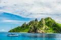 Sailing boat in front of Fiji Islands Royalty Free Stock Photo