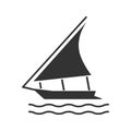 Sailing boat glyph icon