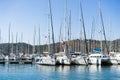 Sailing boat in harbor Royalty Free Stock Photo