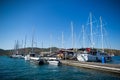 Sailing boat in harbor Royalty Free Stock Photo