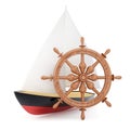 Sailing boat and helm Royalty Free Stock Photo