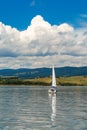 Sailing boat in the lake Royalty Free Stock Photo