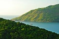 Sailing boat in located between Nai Harn Beach and