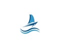 Sailing boat logo template Royalty Free Stock Photo