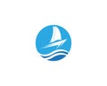 Sailing boat logo template Royalty Free Stock Photo