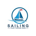 Sailing boat logo Template vector Royalty Free Stock Photo