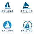 Sailing boat logo Template vector Royalty Free Stock Photo