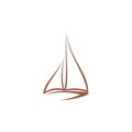 Simple Sailing boat logo Template Royalty Free Stock Photo