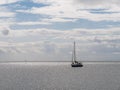 Sailing boat on Markermeer lake in the Netherlands