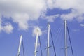 Sailing boat masts and sky Royalty Free Stock Photo