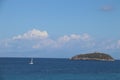 sailing boat near an island