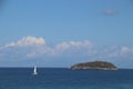 sailing boat near an island