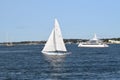 Sailing boat near Newport city USA