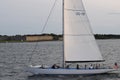 Sailing boat near Newport city USA