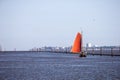 Sailing boat at Norddeich Royalty Free Stock Photo