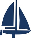 Sailing boat with oar symbol