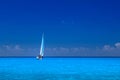 Sailing boat at an open sea Royalty Free Stock Photo