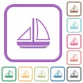 Sailing boat outline simple icons