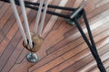 Pulley and rope on old sailing ship