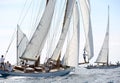 Sailing boat race in the bay of Cannes Royalty Free Stock Photo