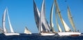 Sailing boat race in the bay of Cannes Royalty Free Stock Photo