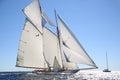 Sailing boat race in the bay of Cannes Royalty Free Stock Photo