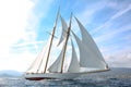 Sailing boat race in the bay of Cannes Royalty Free Stock Photo