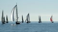 Sailing boat race in the bay of Cannes Royalty Free Stock Photo