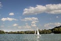 Sailing boat on the Rhine Royalty Free Stock Photo