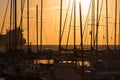 Sailing Boat`s Masts: Dock Seaside Royalty Free Stock Photo