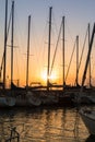 Sailing Boat`s Masts: Dock Seaside Royalty Free Stock Photo