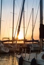 Sailing Boat`s Masts: Dock Seaside Royalty Free Stock Photo