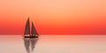 Sailing boat in the sea at sunset. Beautiful seascape. Perfect sailing background. Royalty Free Stock Photo