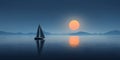 Sailing boat in the sea at sunset. Perfect sailing background. Royalty Free Stock Photo