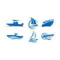 sailing boat ship sea inspiration logo vector