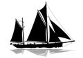 Sailing Boat silhouette Royalty Free Stock Photo